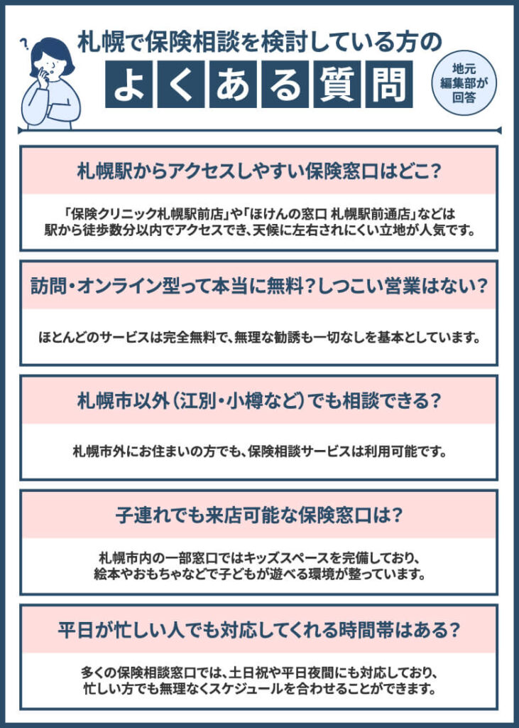 札幌で保険相談を検討している方のよくある質問【地元編集部が回答】