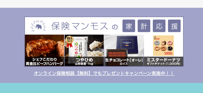 保険マンモスのプレゼントキャンペーン概要