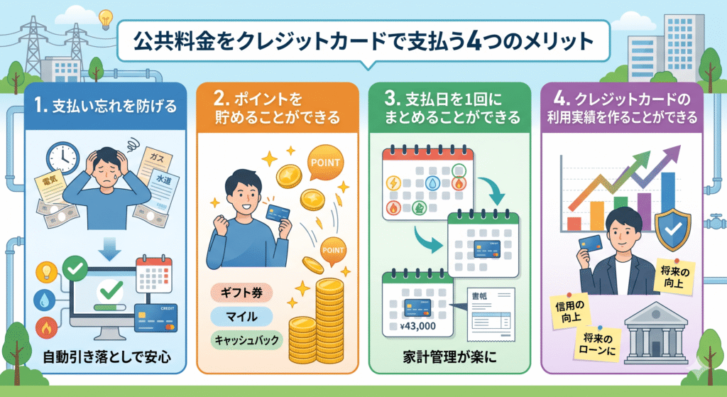 公共料金をクレジットカードで支払うメリット