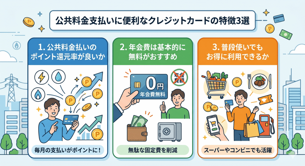 公共料金支払い向けクレジットカードの選び方